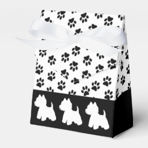 Caixinha De Lembrancinhas Westie Favor Box Paw Prints No Title
