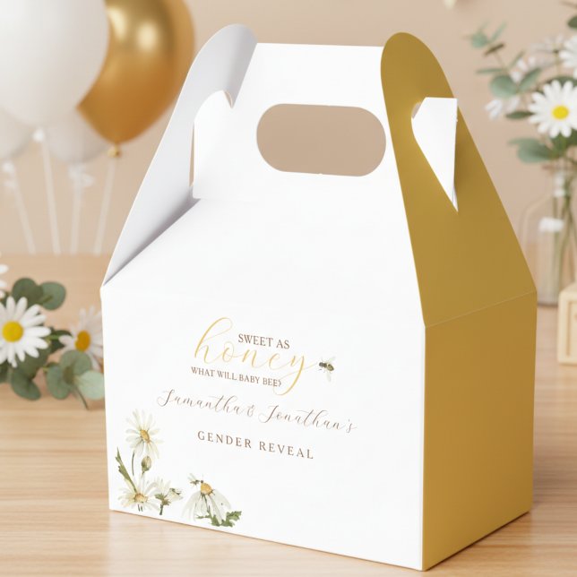 Caixinha De Lembrancinhas What Will Baby Be Gender Reveal (Honey Bee Gender Reveal Favor Box)