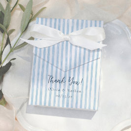 Caixinha De Lembrancinhas Whimsical Retro Blue Stripes Thank You Wedding