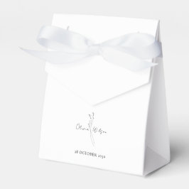 Caixinha De Lembrancinhas White Elegant Minimalist Botanical Wedding