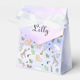 Caixinha De Lembrancinhas wild Animal With Jungle Tree pattern