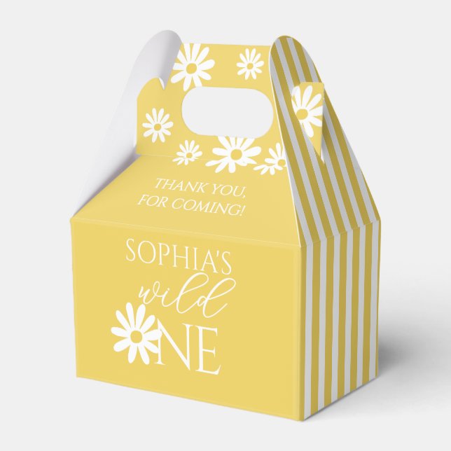 Caixinha De Lembrancinhas Wild One 1st Birthday Party Boho Daisy (Frente)