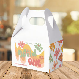 Caixinha De Lembrancinhas Wild One Retro Rainbow Daisy 1st Birthday