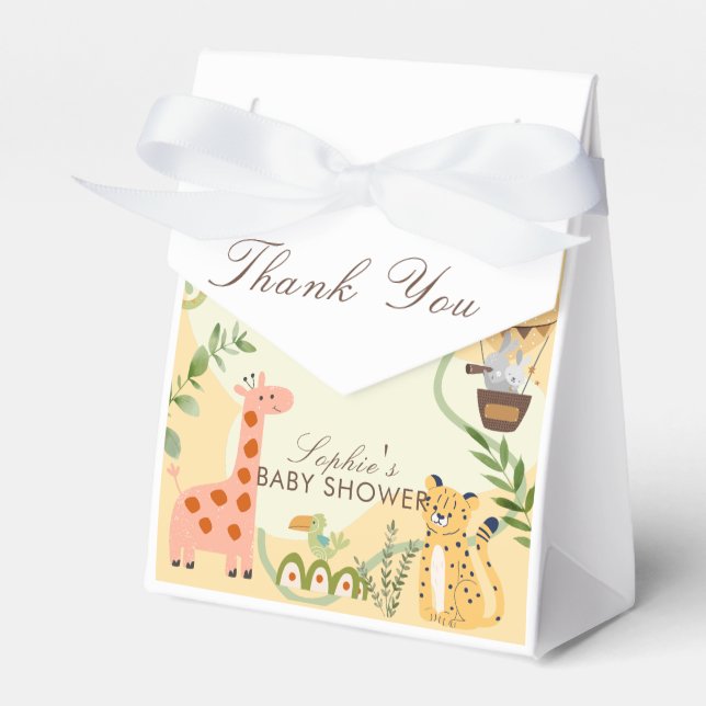Caixinha De Lembrancinhas Wild Safari Adventure Awaits Baby Shower (Frente)