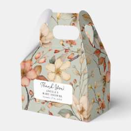 Caixinha De Lembrancinhas Wildflower Boho Sage Green Chá de fraldas