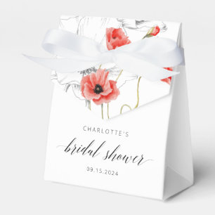 Caixinha De Lembrancinhas Wildflower Poppy Modern Chá de panela