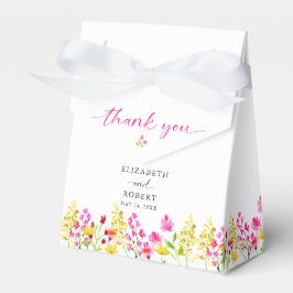 Caixinha De Lembrancinhas Wildflower Wedding Floral Script Elegante Primaver