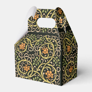 Caixinha De Lembrancinhas William Morris Black Floral Art Impressão Design