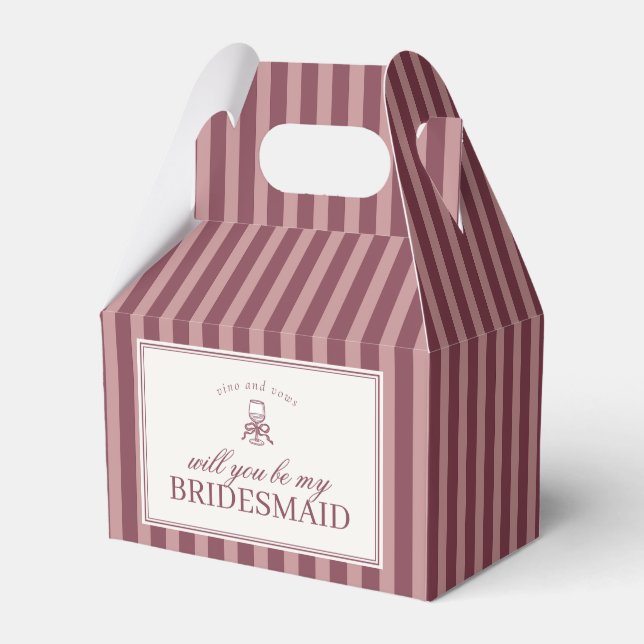 Caixinha De Lembrancinhas Wine Vineyard Club Bridesmaid Proposal Box (Frente)