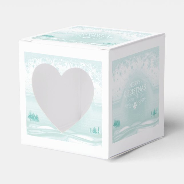 Caixinha De Lembrancinhas Winter Christmas Heart Window Favor Box (Frente)