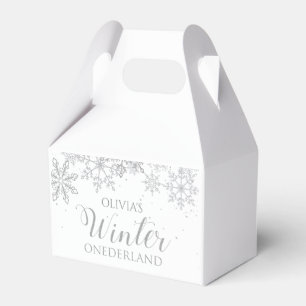 Caixinha De Lembrancinhas Winter ONEderland 1º Aniversário Floco de Neve Pra