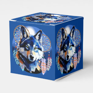 Caixinha De Lembrancinhas Wolf Native Animal Spirit