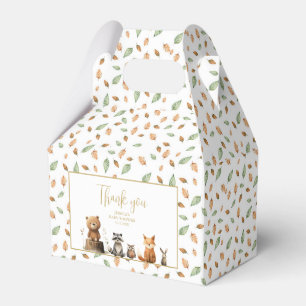 Caixinha De Lembrancinhas Woodland Animal chá de fraldas neutro em aquarela