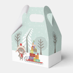 Caixinha De Lembrancinhas Woodland Bear Christmas