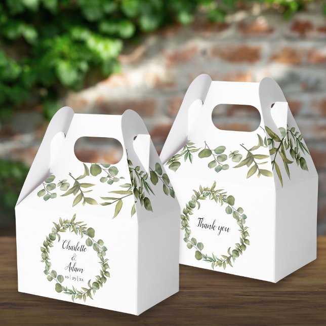 Caixinha De Lembrancinhas Woodland Greenery Foliage Wedding (Woodland Greenery Foliage Wedding Favor Box)