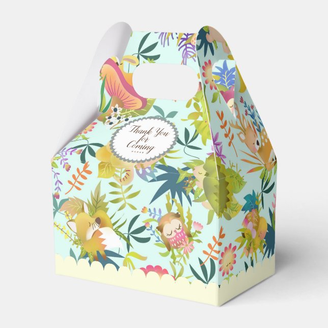 Caixinha De Lembrancinhas Woodlands Dreamland Blue Favbox (Frente)