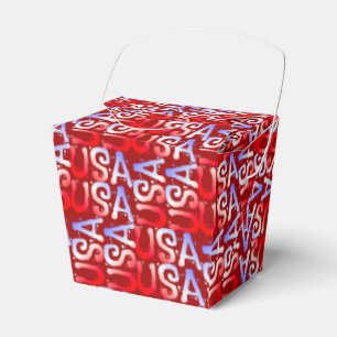 Caixinha De Lembrancinhas Word Art USA Text,Red-PARTITY FAVOR BOX, eliminar