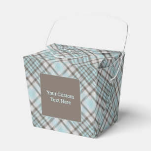 Caixinha De Lembrancinhas Xadrez de Texto Personalizada / Padrão de Tartan