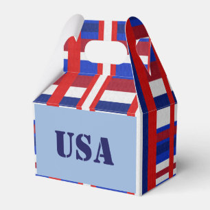 Caixinha De Lembrancinhas Xadrez Patriot USA