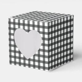 Caixinha De Lembrancinhas Xadrez Preto Branco Gingham 2"