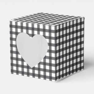 Caixinha De Lembrancinhas Xadrez Preto Branco Gingham 2"