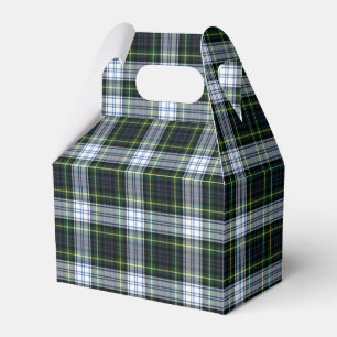 Caixinha De Lembrancinhas Xadrez Tartan Clã Gordon Branco Verde Festa