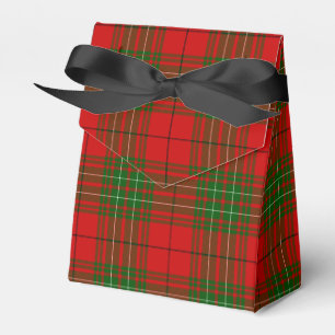Caixinha De Lembrancinhas xadrez vermelho e verde do tartan Comyn