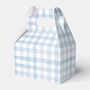 Caixinha De Lembrancinhas Xadrezes de Gingham Azul Claro Pastel