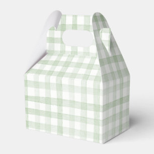 Caixinha De Lembrancinhas Xadrezes de Gingham Verde Luz Pastel