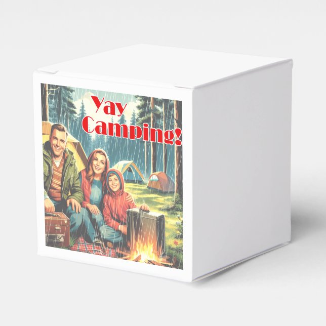 Caixinha De Lembrancinhas Yay Acampando Na Chuva (Frente)