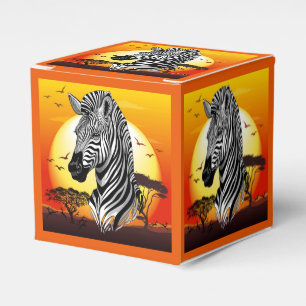Caixinha De Lembrancinhas Zebra African Savanna Wild Animal