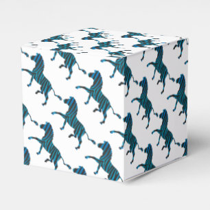 Caixinha De Lembrancinhas Zebra Black e Blue Silhouette