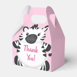 Caixinha De Lembrancinhas Zebra Chá de fraldas Safari Menina Rosa