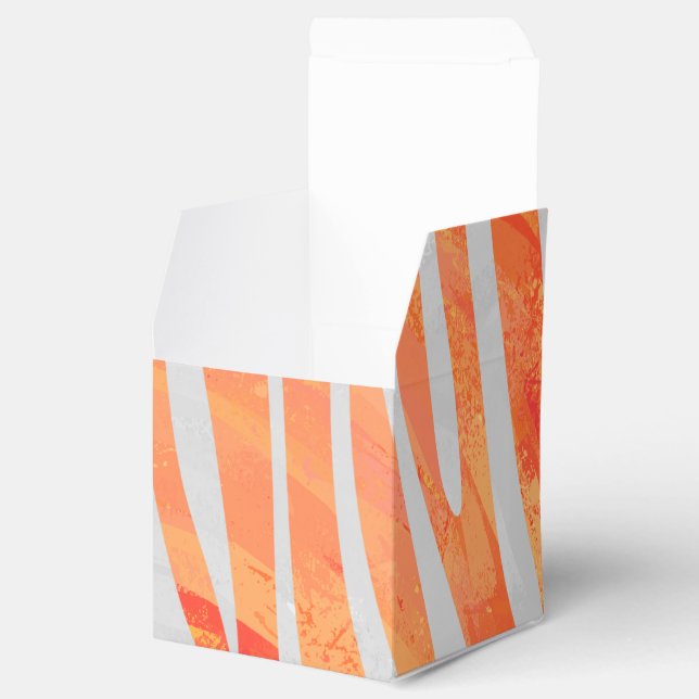 Caixinha De Lembrancinhas Zebra Orange e Impressão branca (Aberto)