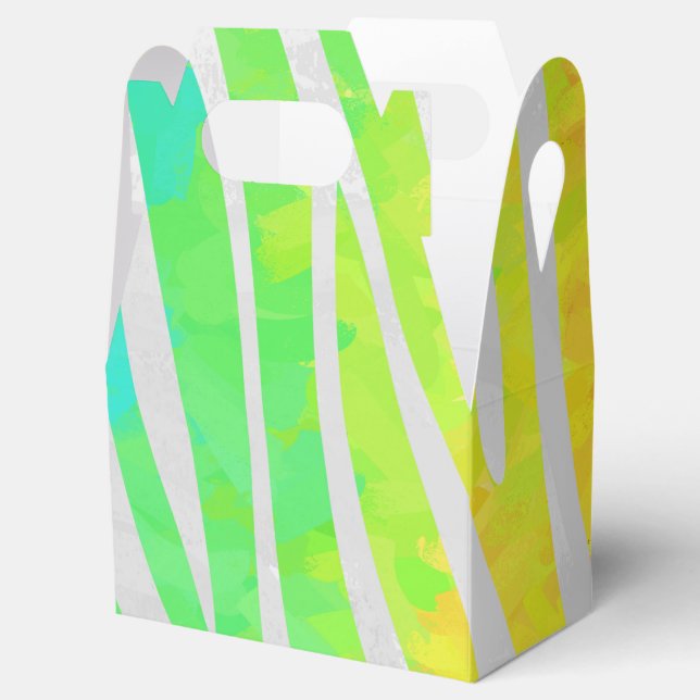 Caixinha De Lembrancinhas Zebra Rainbow e White Impressão (Aberto)