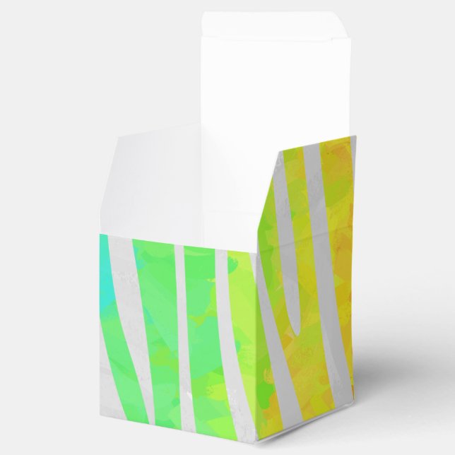 Caixinha De Lembrancinhas Zebra Rainbow e White Impressão (Aberto)
