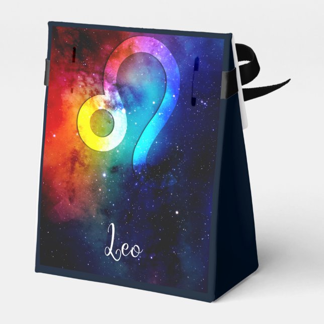 Caixinha De Lembrancinhas Zodiac: Leo Rainbow Space (Verso)