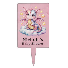 Cake Picks Dragão Whimsical Em Um Chá de fraldas De Nuvem