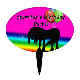 Cake Picks Rainbow Unicorn Party