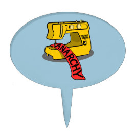 Cake Toppers Máquina de costura amarela anarquia