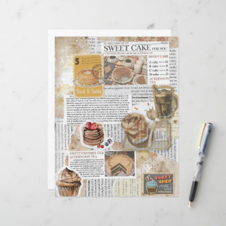 Cakes & Coffee Vintage Ephemera Decoupage Paper
