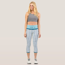 CALÇA CAPRI DE CINTURA ALTA PERSONALIZADA "AZUL" D