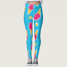 Calça Legging Boardwalk Bliss: Sorvete & Estrelas