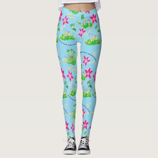 Calça legging com desenho de Capoeira (Frente)