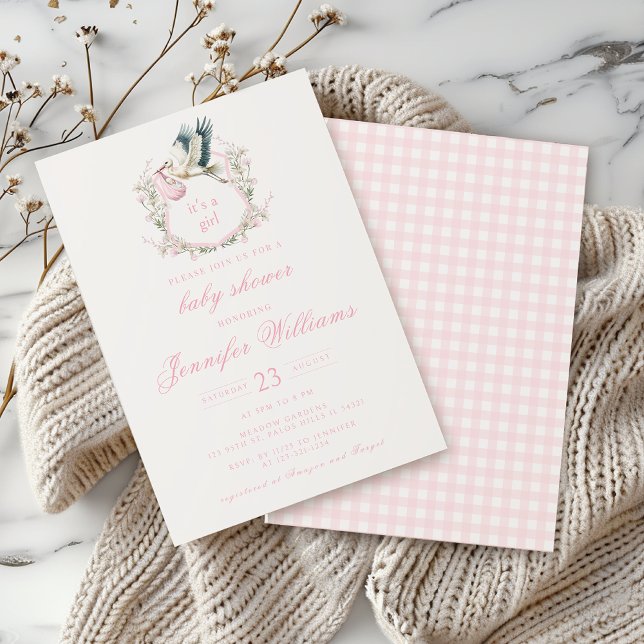 Calça rosa-branca Crest Garota Chá Convite (Criador carregado)