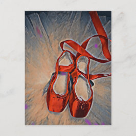 calçados balés com pinceladas roxas cartão postal