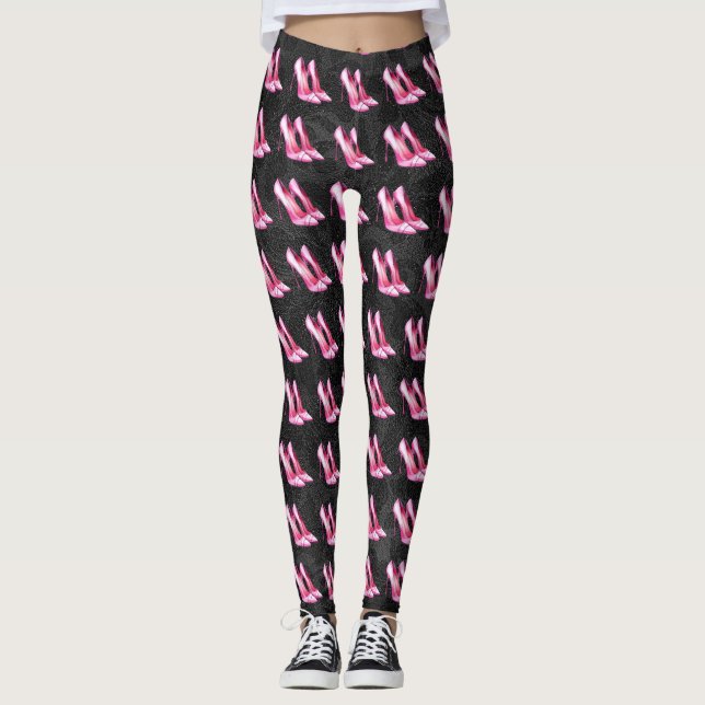 Calçados cor-de-rosa Leggings (Frente)