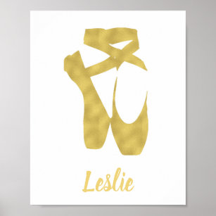 Calçados Dourados Ballerina Nome da garota Poster