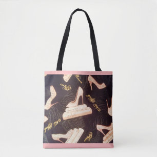 "Calçados Rosa Fabulosos" Saco de Tote All-Over-I