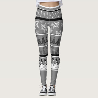 Calças Legging Cinza de Natal